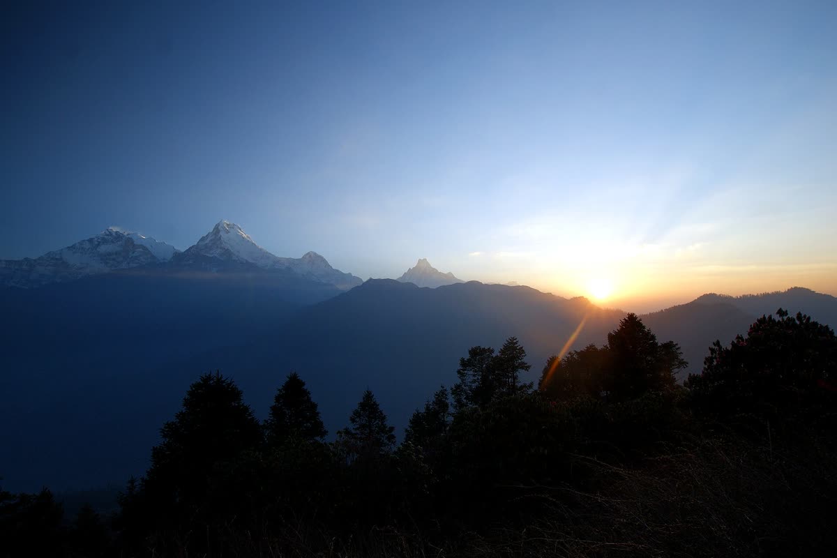 Sunrise over the Annapurnas from Poon Hill
